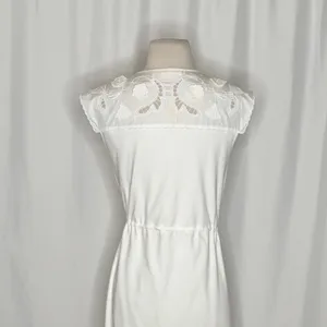 SEE BY CHLOÉ White Embroidered Lace Cutwork Yoked Knit Dress Solid Size Small thumbnail 9