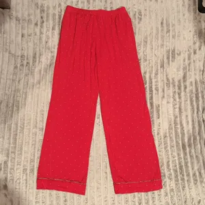 Victoria's Secret Red Polka Dot Pajama Pants Leopard Trim XS Regular thumbnail 7