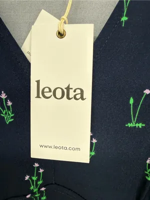 Leota Wispy Floral Patriot Blue Navy Midi Zoe Dress with Green Floral Print thumbnail 6