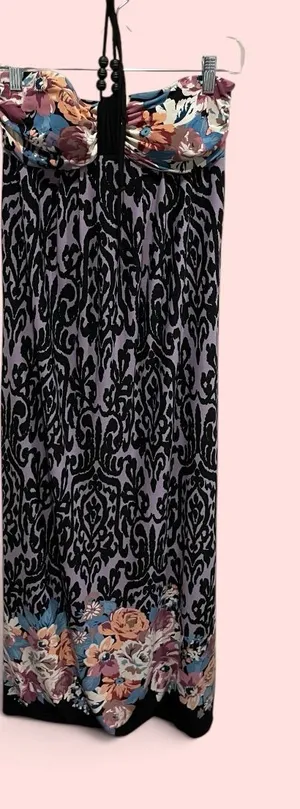 Cute boho beaded tie maxi halter dress Saint Tropez West beach pool festival thumbnail 1