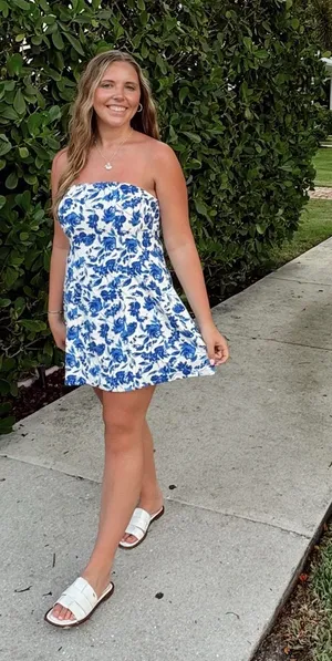 Boutique Strapless Floral Dress thumbnail 1