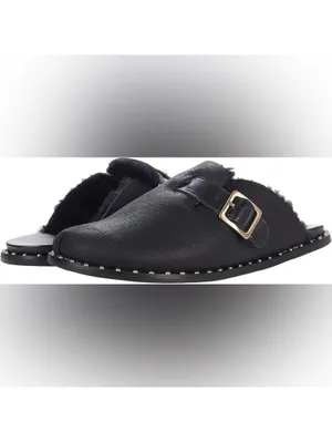 New Massimo Matteo Alejandra Black Fuzzy Slip On Mule Womens 6 thumbnail 2