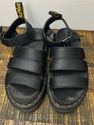 Dr Martens Doc Blaire Soft Wair Air Black Leather Sandals Platform Size 5 thumbnail 2