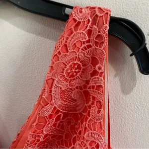 ASOS Paper Dolls‎ Coral Lace V Neck Bodycon Pencil Cocktail Dress Sz 8 NWT thumbnail 5