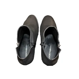 Lucky Brand Basel Ankle Bootie Womens 9M Black Leather Double Zip Block Heel thumbnail 6
