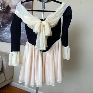 HOUSE OF CB 'Alana' Black & Cream Off‎ Shoulder Dress NWOT size XS A-C thumbnail 12