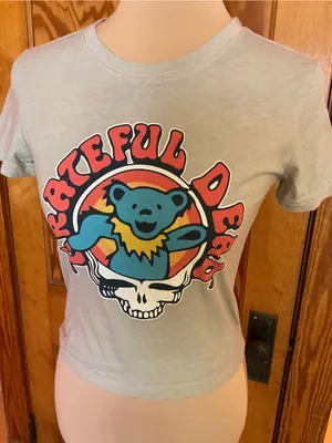 Grateful Dead Dancing Bear Steal Your Face Crop Top Tee 2025 Small thumbnail 6