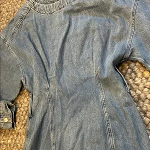 Zara Blue Denim Puff LS Mini Dress Size XS thumbnail 7
