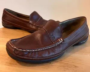 Anne Klein Brown Genuine Leather Classic Slip on Loafer Shoe Size 8.5 thumbnail 1