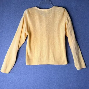 VTG Judy Myers Designer Times Yellow Sunflower Cardigan Sweater Women's‎ LG USA thumbnail 4