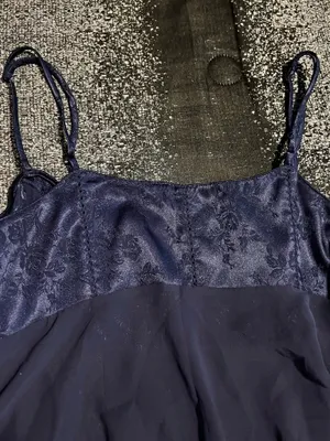 Womens medium Victoria's Secret Babydoll chemise/nightie/slip dress-navy blue thumbnail 3