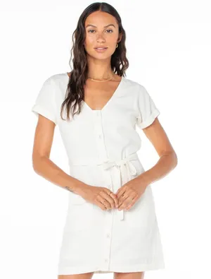 Roxy Women's Kona Mini Dress in Snow White size M NWT thumbnail 2