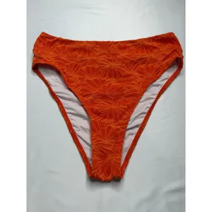 CUPSHE Women Orange Floral Textured High Waisted Bikini Set DAA12C2L007KK Size M thumbnail 5