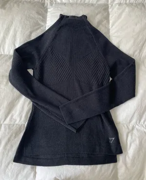 Gymshark Mockneck Pullover Black Sweater thumbnail 3