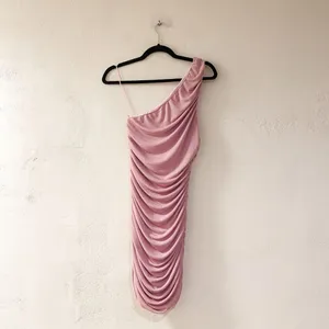Superdown Nicholette One Shoulder Mini Dress in Shimmer Small thumbnail 3