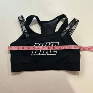 Nike Dri-FIT Black Sports Bra Size M | Medium Support Logo Elastic Strap Activew thumbnail 4
