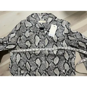 Choosy NWT Large Faux Snakeskin Leather Trench Coat Jacket Exotic Vintage 90s thumbnail 8