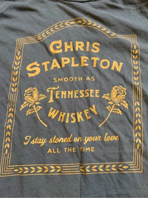 Next Level Apparel Chris Stapleton Smooth As Tennessee Whiskey Gray T-Shirt Graphic Concert Size XL thumbnail 2