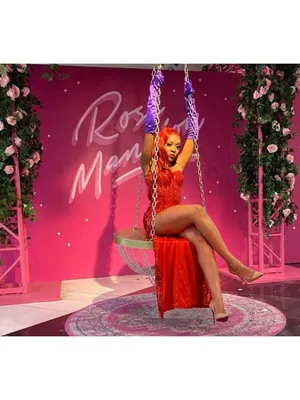 Roma Mrs. Rabbit Sexy Halloween Costume Red Sequin Dress ONLY w/ Slit MEDIUM thumbnail 10
