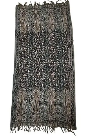 Jamawar Paisley Floral Pashmina Blend Scarf‎ Fringed Shawl Wrap 64x28 Boho Soft thumbnail 1
