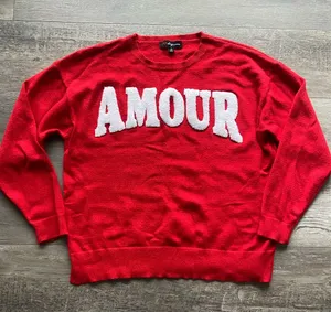 32 Degrees Amour Red Crewneck Sweater Womens Sz Medium thumbnail 1