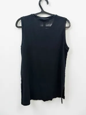 Uniqlo Black Ribbed Sleeveless Tank‎ Top Size L thumbnail 2