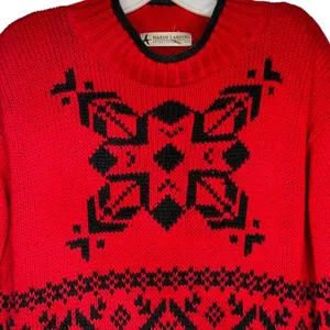Vintage Marsh Landing Thick Snowflake Red‎ Sweater thumbnail 2