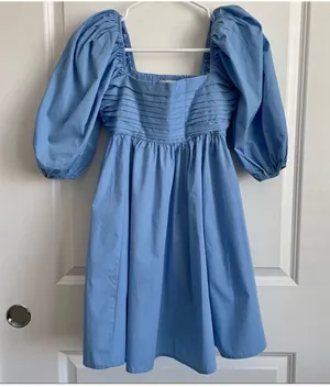 Abercrombie Ruched Bodice Puff Sleeve Mini Dress thumbnail 1