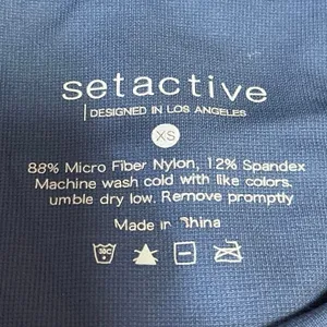 Set Active Women's Blue Mid Rise Athletic Workout Gym Yoga Leggings Pants Sz XS thumbnail 4