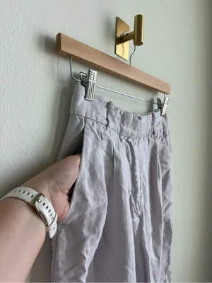 Aritzia Wilfred The Effortless Pant London Grey Linen Lyocell Wide Leg Size 4 thumbnail 6