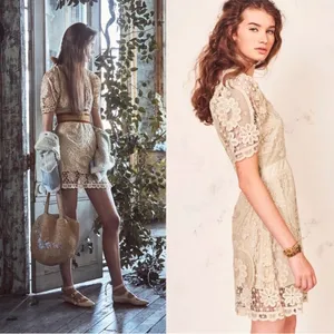 LoveShackFancy Daniela‎ Lace Mini Dress Dolce Cream Size 0 NWT thumbnail 9