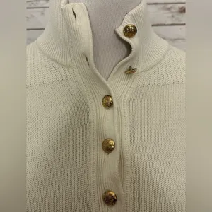LRL Lauren Jeans Co classic old money ivory cotton mock neck sweater Size Large thumbnail 2