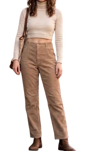 Brandy Melville Tan Corduroy Pants High Rise High Waisted S thumbnail 1