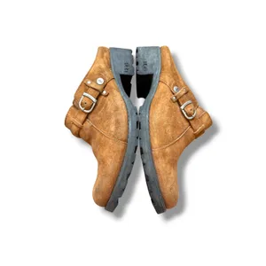 UGG Australia Clog Mules Womens 8.5 Chestnut Suede Shearling Buckle Heel thumbnail 3