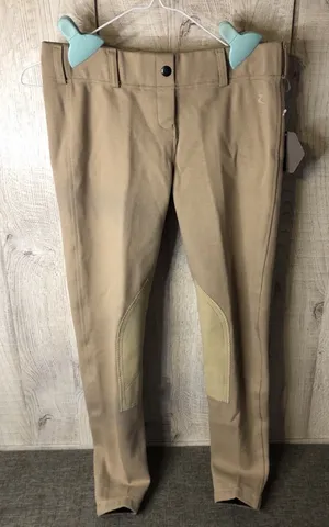 Horze Womens Equestrian Riding Breeches Tan Beige Knee Patch Pants USA 26 thumbnail 1