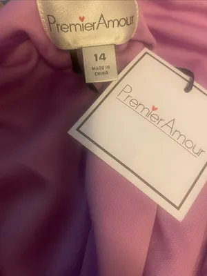 Premier Amour Size 14 Lavender Halter Maxi Dress with Rosette Detail thumbnail 3