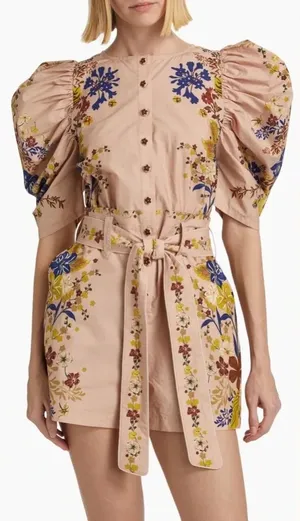 NWT Farm Rio Romantic Lightness Romper – Pink Floral thumbnail 1