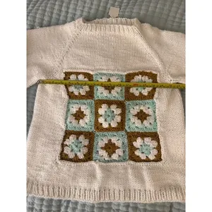 Cottage Core Granny square crochet sweater thumbnail 5