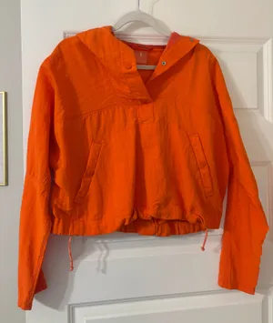 Free People Movement Ride the Wave Crop Hooded Jacket Orange thumbnail 1