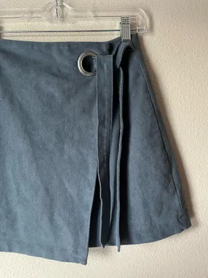 Abercrombie & Fitch Slate Blue Wrap Skirt with Grommet Detail thumbnail 3