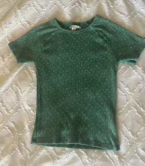green ribbed baby tee thumbnail 1