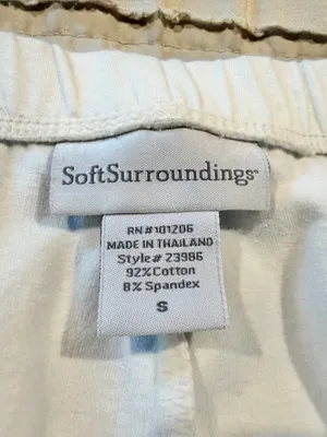 Soft Surroundings Newport Beach Cropped Wide Leg Pants White Cream Small Buttons thumbnail 5
