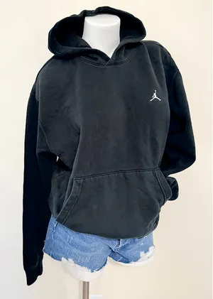 Jordan black hooded sweater fleece inner lining medium normcore thumbnail 1