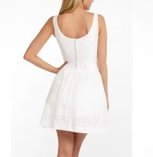 White Posey Lace Sleeveless Fit & Flare Mini Dress Size 2 thumbnail 2