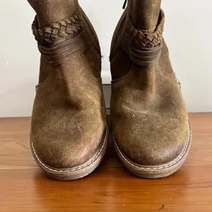 Earth Jeno Brown Suede Leather Braided Ankle Boots Womens‎ 6.5 M ETJENO thumbnail 5