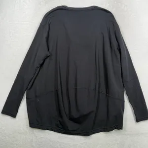 Lululemon 10 Back In Action V-Neck Long-Sleeve Shirt Black Oversized Relaxed Fit thumbnail 9
