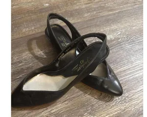 Fashion 10 Endicott Johnson Vintage Leather Pumps Wedge Classic Minimalist Black thumbnail 2