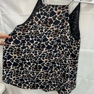 LOFT‎ women's leopard animal print v-neck loose relaxed lined blouse tank top M thumbnail 6