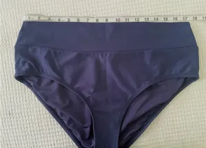 Hapari High-Waist Bikini Bottoms in Navy Blue thumbnail 1