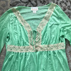 Vintage Moodsetter Nylon & Lace Nightgown and Robe Set Green Large thumbnail 3